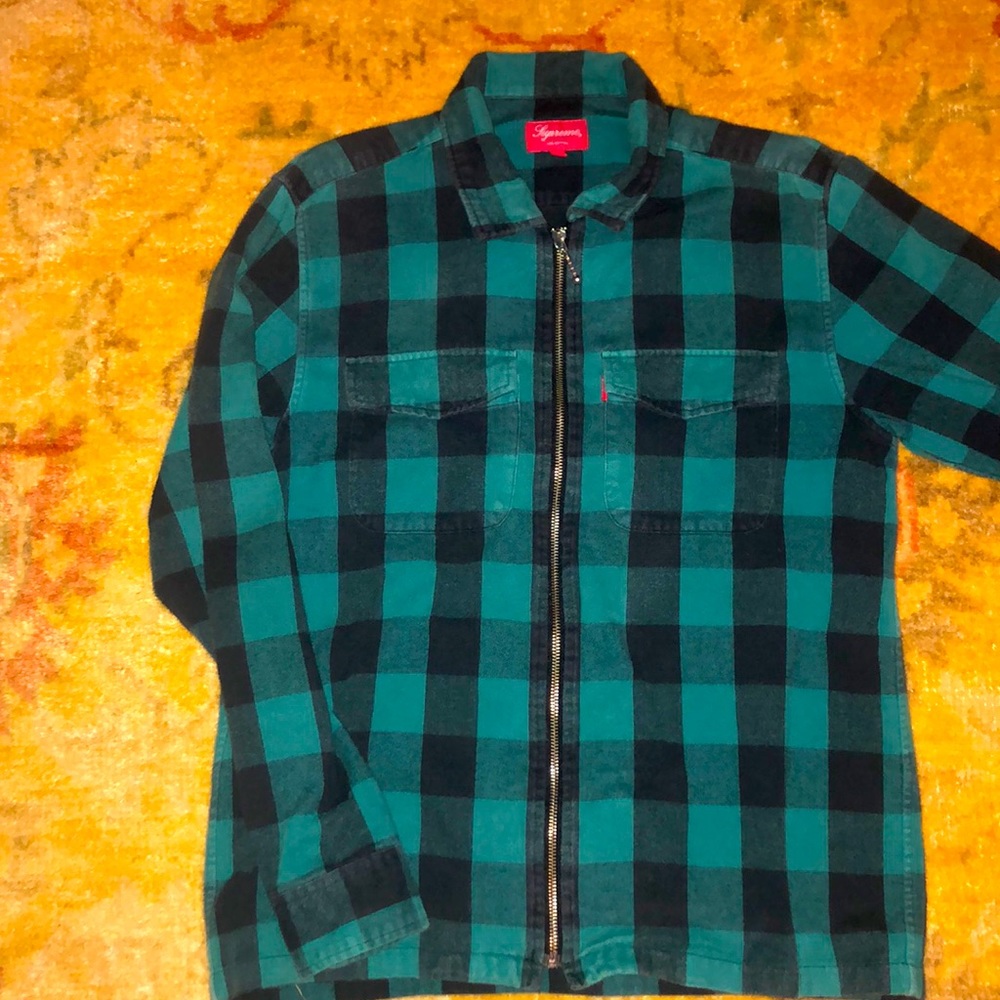 Supreme zip flannel men’s small